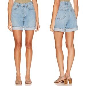 AGOLDE Dame High Rise Denim Shorts Tension Medium Wash Size 25